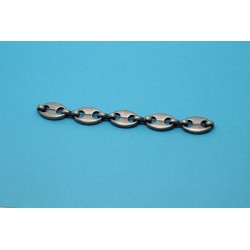 1 metre Chaine laiton argentee antique