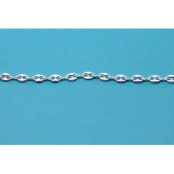 1 metre Chaine laiton argentee