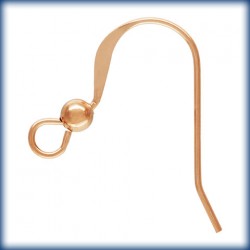 2 Paires Crochets Americains boule 3mm 1/20 14K Rose Gold Filled