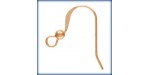 2 Paires Crochets Americains boule 3mm 1/20 14K Rose Gold Filled
