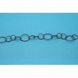 1 metre Chaine laiton argentee antique