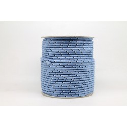 50 Metres Cordon ''BUNGEE'' tricolore base Bleu clair 2mm