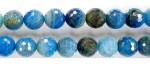 perle facettes craquelee agate bleu ciel 08mm - Fil de 40 Centimetres