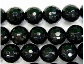 Perle facettes agate noire 4mm - Fil de 40 Centimetres