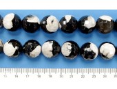 Perle Facettes Agate Panda 10mm - Fil de 40 Centimetres