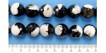Perle Facettes Agate Panda 10mm - Fil de 40 Centimetres