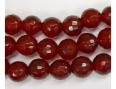 Perle facettes agate rouge 6mm - Fil de 40 Centimetres