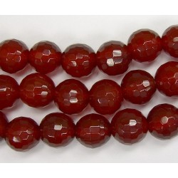Perle facettes agate rouge 8mm - Fil de 40 Centimetres