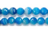 Perle facettes agate bleue 8mm - Fil de 40 Centimetres