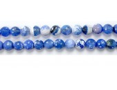 Perles facettes Agate bleue chauffee 6mm - Fil de 40 Centimetres