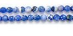 Perles facettes Agate bleue chauffee 6mm - Fil de 40 Centimetres