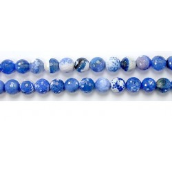 Perles facettes Agate bleue chauffee 10mm - Fil de 40 Centimetres
