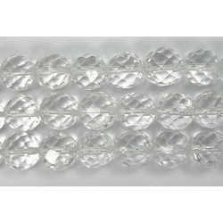 Perle facettes cristal de roche 10mm - Fil de 40 Centimetres