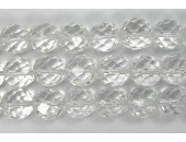 Perle facettes cristal de roche 12mm - Fil de 40 Centimetres