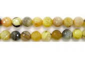 Perles facettes Agate jaune chauffee 12mm - Fil de 40 Centimetres
