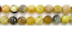 Perles facettes Agate jaune chauffee 12mm - Fil de 40 Centimetres