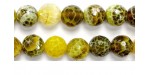 Perle Facettes Agate Lime Chauffee 12mm - Fil de 40 Centimetres