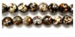 Perle facettes Agate marron chauffee 10mm - Fil de 40 Centimetres