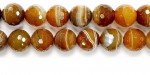 Perle Facettes Agate Marron Striee 10mm - Fil de 40 Centimetres