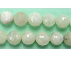 Perle Facettes Pierre de Lune 10mm - Fil de 40 Centimetres