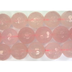 Perle facettes quartz rose 8mm - Fil de 40 Centimetres