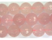 Perle facettes quartz rose 12mm - Fil de 40 Centimetres