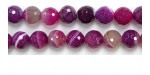 Perles facettes Agate Rose striee 12mm - Fil de 40 Centimetres