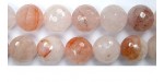 Perles facettes Quartz Strawberry brazil 08mm - Fil de 40 Centimetres