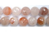 Perles facettes Quartz Strawberry brazil 12mm - Fil de 40 Centimetres