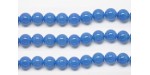 Perles en pierres agate bleue 4mm - Fil de 40 Centimetres