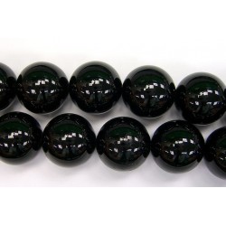 Perles en pierres agate noire 12mm - Fil de 40 Centimetres