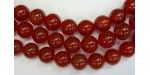 Perles en pierres agate rouge 6mm - Fil de 40 Centimetres
