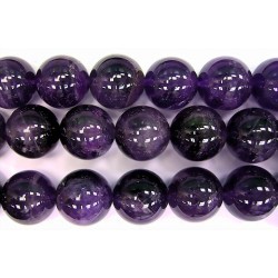 Perles en pierres amethyste HQ 10mm - Fil de 40 Centimetres
