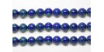 Perles en pierres azurite malachite 6mm - Fil de 40 Centimetres