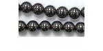 Perles en pierres hematite 6mm - Fil de 40 Centimetres