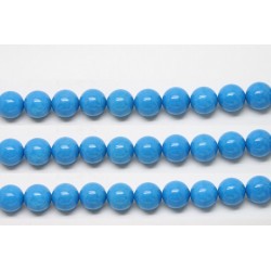 Perles en pierres howlite trempee turquoise 6mm - Fil de 40 Centimetres