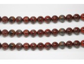 Perles en pierres jaspe breciated 12mm - Fil de 40 Centimetres