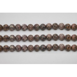 Perles en pierres jaspe leopard 4mm - Fil de 40 Centimetres
