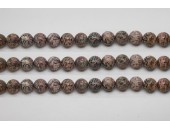 Perles en pierres jaspe leopard 8mm - Fil de 40 Centimetres