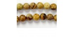 Perles en pierres jaspe picture 4mm - Fil de 40 Centimetres