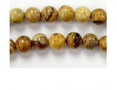 Perles en pierres jaspe picture 10mm - Fil de 40 Centimetres