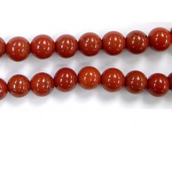Perles en pierres jaspe rouge 6mm - Fil de 40 Centimetres
