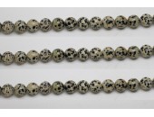 Perle pierre Jaspe dalmatien 12mm - Fil de 40 Centimetres