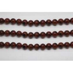 Perles en pierres obsidienne mahagony 8mm - Fil de 40 Centimetres