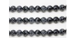 Perles en pierres obsidienne snowflake 4mm - Fil de 40 Centimetres