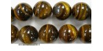 Perles en pierres oeil de tigre 8mm - Fil de 40 Centimetres