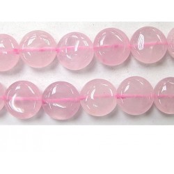 Perles en pierres quartz rose 12mm - Fil de 40 Centimetres