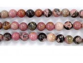 Perles en pierres rhodonite 4mm - Fil de 40 Centimetres