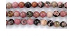 Perles en pierres rhodonite 4mm - Fil de 40 Centimetres