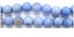 Perle agate bleue claire 8mm - Fil de 40 Centimetres